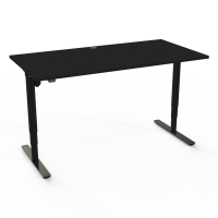 ConSet 501-49 hæve-sænkebord 160x80cm sort med sort stel