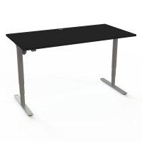 ConSet 501-49 hæve-sænkebord 160x80cm sort med sølv stel