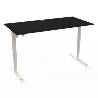 ConSet 501-49 hæve-sænkebord 160x80cm sort med hvidt stel