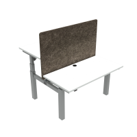 ConSet 501-88 dobbelt hæve-sænkebord 120x60 cm hvid med sølv stel