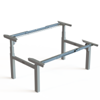 ConSet 501-88 dobbelt hæve-sænkestel bredde 132 - 172cm sølv