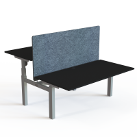 ConSet 501-88 dobbelt hæve-sænkebord 160x80 cm sort med sølv stel