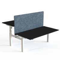 ConSet 501-88 dobbelt hæve-sænkebord 160x80 cm sort med hvidt stel