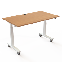 ConSet 501-96 h&aelig;ve-s&aelig;nkebord 140x80cm b&oslash;g med hvidt stel