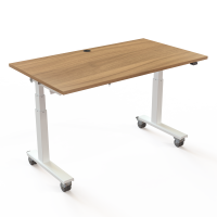 ConSet 501-96 h&aelig;ve-s&aelig;nkebord 140x80cm valn&oslash;d med hvidt stel