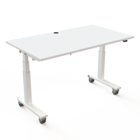 ConSet 501-96 h&aelig;ve-s&aelig;nkebord 140x80cm hvid med hvidt stel