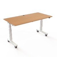 ConSet 501-96 h&aelig;ve-s&aelig;nkebord 160x80cm b&oslash;g med hvidt stel