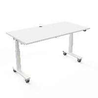 ConSet 501-96 h&aelig;ve-s&aelig;nkebord 160x80cm hvid med hvidt stel