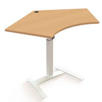 ConSet 501-9 hæve-sænkebord 138x92cm bøg med hvidt stel