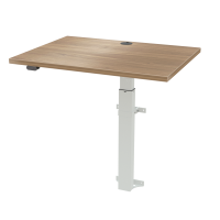 ConSet One væghængt hæve-sænkebord 80x60cm valnød med hvidt stel