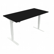 ConSet h&aelig;ve-s&aelig;nkebord 160x80cm sort bordplade p&aring; hvidt stel