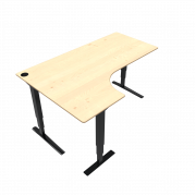 ConSet 501-43 h&aelig;ve-s&aelig;nkebord venstrevendt 180x120cm ahorn med sort stel