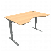ConSet 501-43 h&aelig;ve-s&aelig;nke bord centerbue 160x100cm b&oslash;g med s&oslash;lv stel