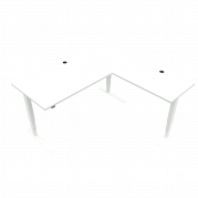 ConSet 501-43 L-formet h&aelig;ve-s&aelig;nke bord 180x180cm hvid med hvidt stel