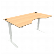 ConSet 501-43 h&aelig;ve-s&aelig;nke bord centerbue 180x100cm b&oslash;g med hvidt stel