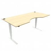 ConSet 501-43 h&aelig;ve-s&aelig;nke bord centerbue 200x100cm ahorn med hvidt stel
