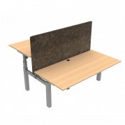 ConSet 501-88 dobbelt hæve-sænkebord 160x80 cm bøg med sølv stel