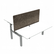 ConSet 501-88 dobbelt hæve-sænkebord 160x80 cm hvid med sølv stel