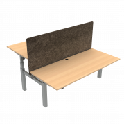 ConSet 501-88 dobbelt hæve-sænkebord 180x80 cm bøg med sølv stel