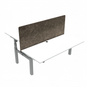 ConSet 501-88 dobbelt hæve-sænkebord 180x80 cm hvid med sølv stel