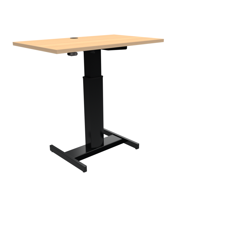 ConSet 501-19 hæve-sænkebord 100x60cm bøg med sort stel