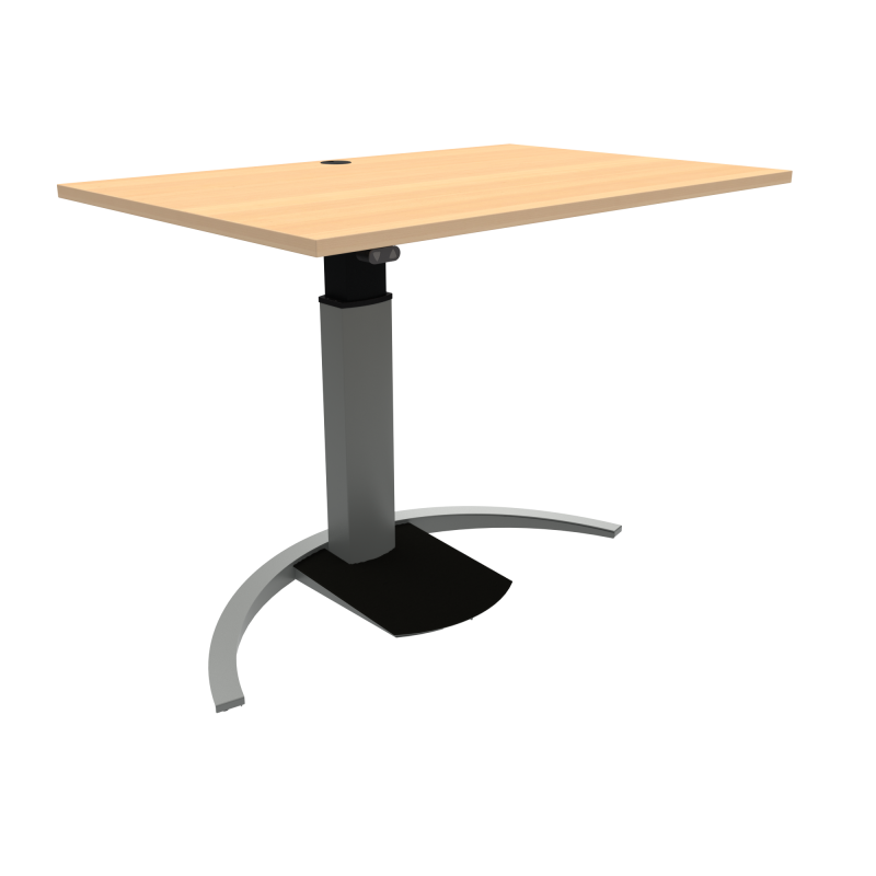 ConSet Design hæve-sænke bord 120x80cm bøg med sølv stel