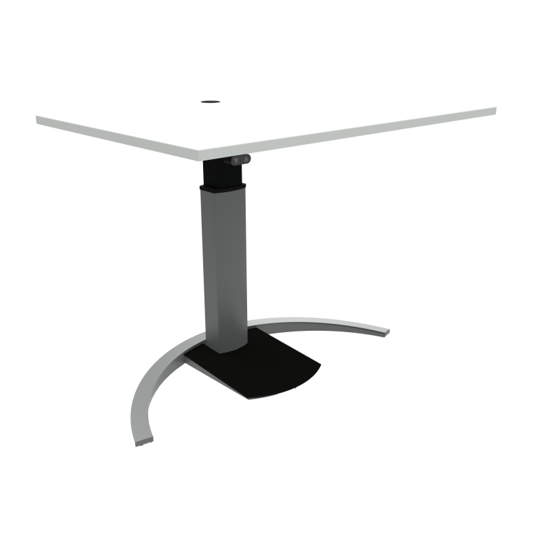 ConSet Design hæve-sænke bord 120x80cm hvid med sølv stel