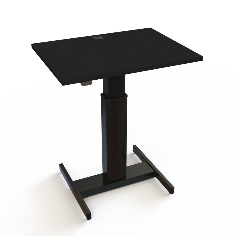 ConSet 501-19 hæve-sænkebord 80x60cm sort med sort stel