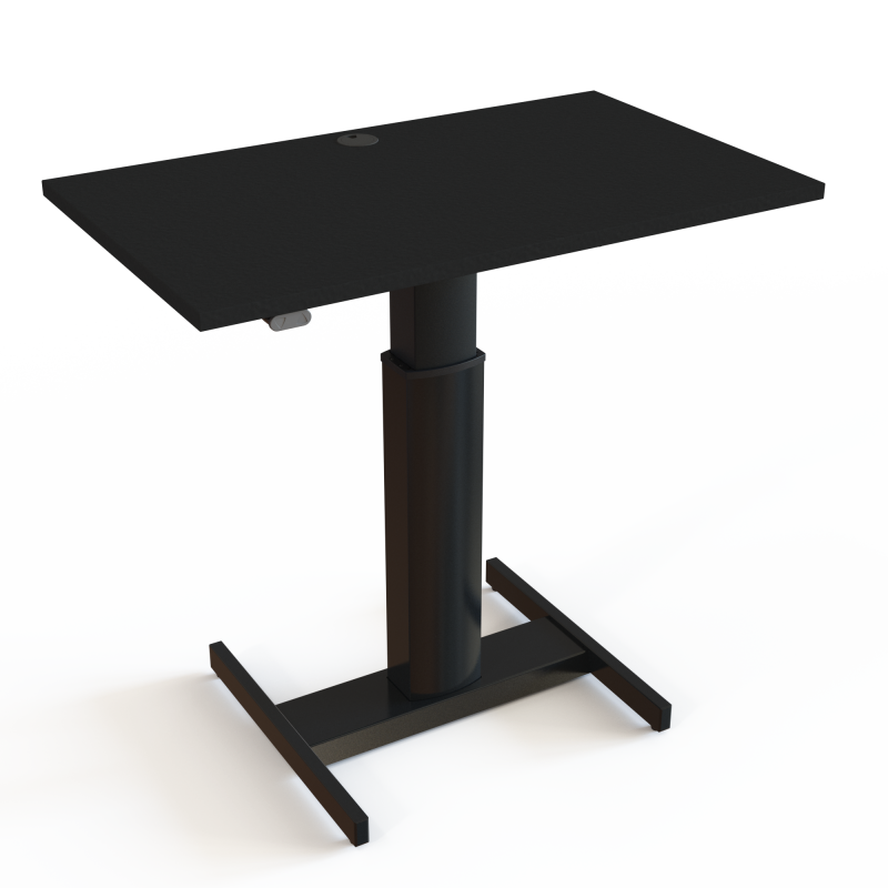 ConSet 501-19 hæve-sænkebord 100x60cm sort med sort stel