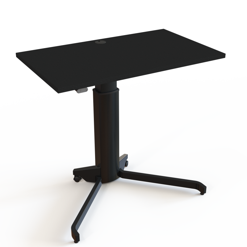 ConSet 501-19 hæve-sænkebord 100x60cm sort med sort stel på hjul