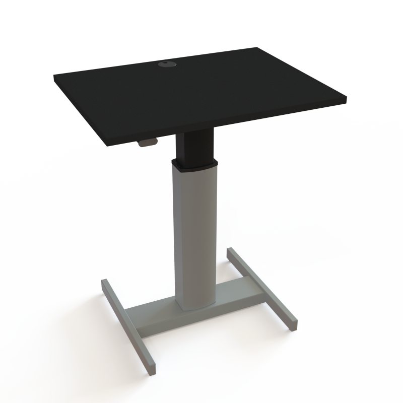 ConSet 501-19 hæve-sænkebord 80x60cm sort med sølv stel