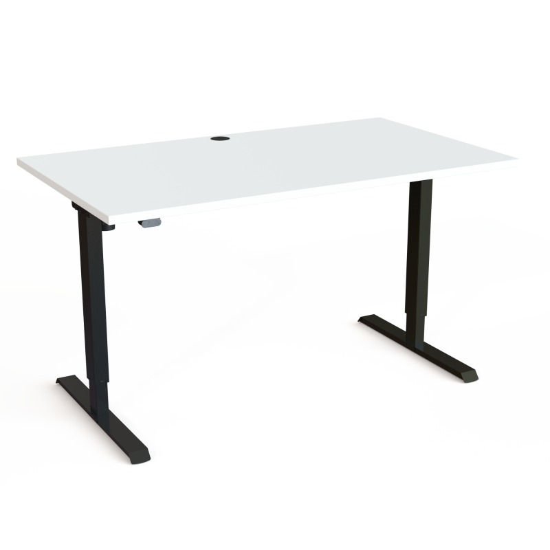 ConSet 501-20 hæve-sænke bord 140x80cm hvid med sort stel