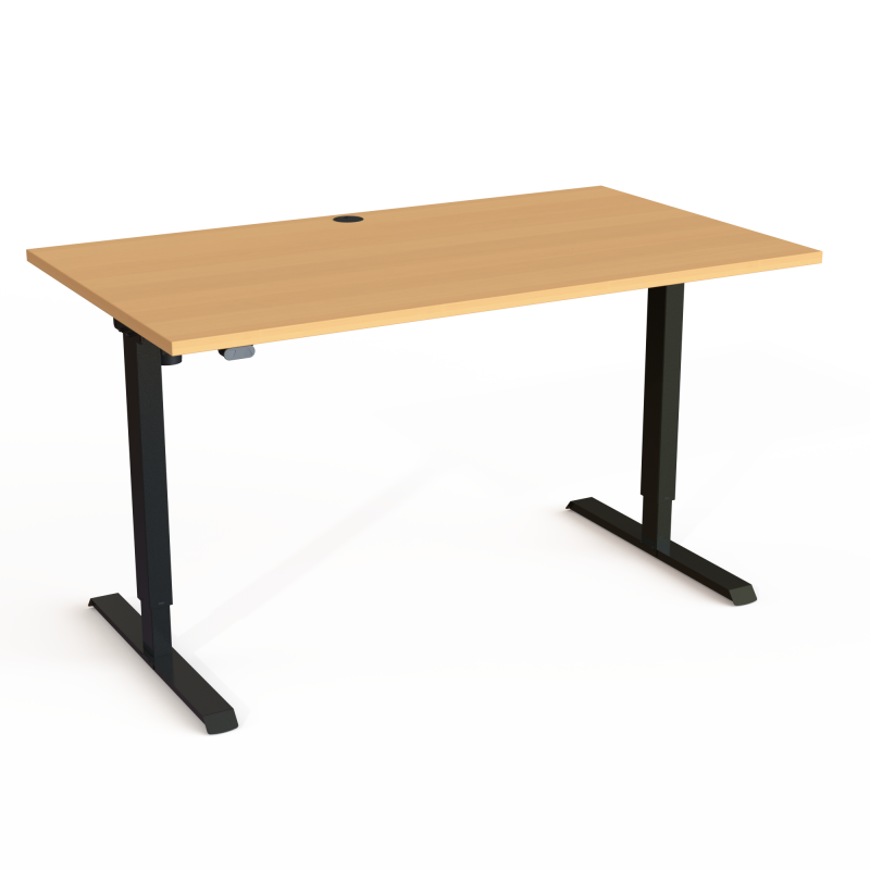 ConSet 501-20 hæve-sænke bord 140x80cm bøg med sort stel