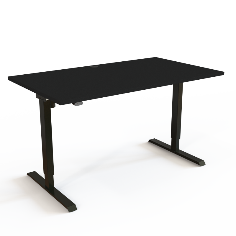 ConSet 501-20 h&aelig;ve-s&aelig;nke bord 140x80cm sort med sort stel