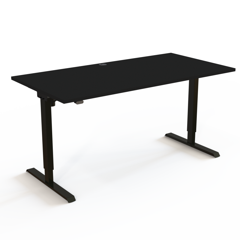 ConSet 501-20 hæve-sænke bord 160x80cm sort med sort stel
