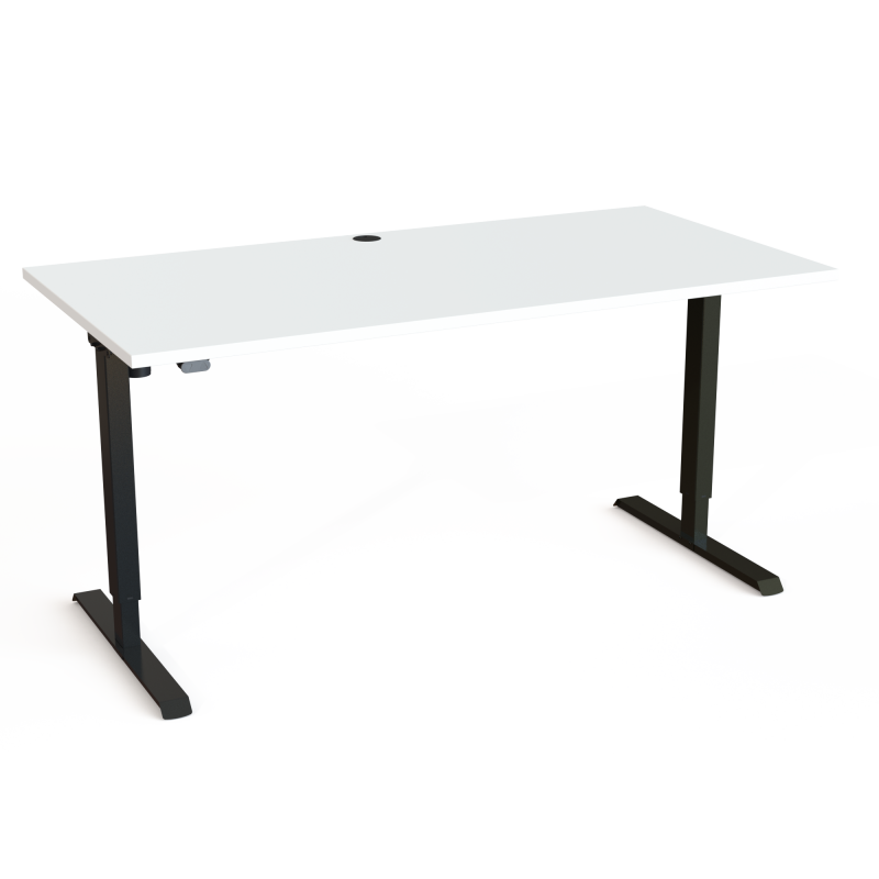 ConSet 501-20 hæve-sænke bord 160x80cm hvid med sort stel