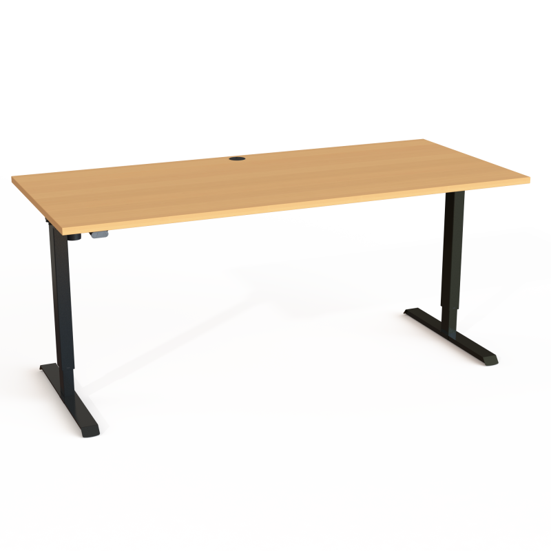 ConSet 501-20 hæve-sænke bord 180x80cm bøg med sort stel