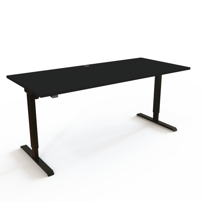 ConSet 501-20 h&aelig;ve-s&aelig;nke bord 180x80cm sort med sort stel