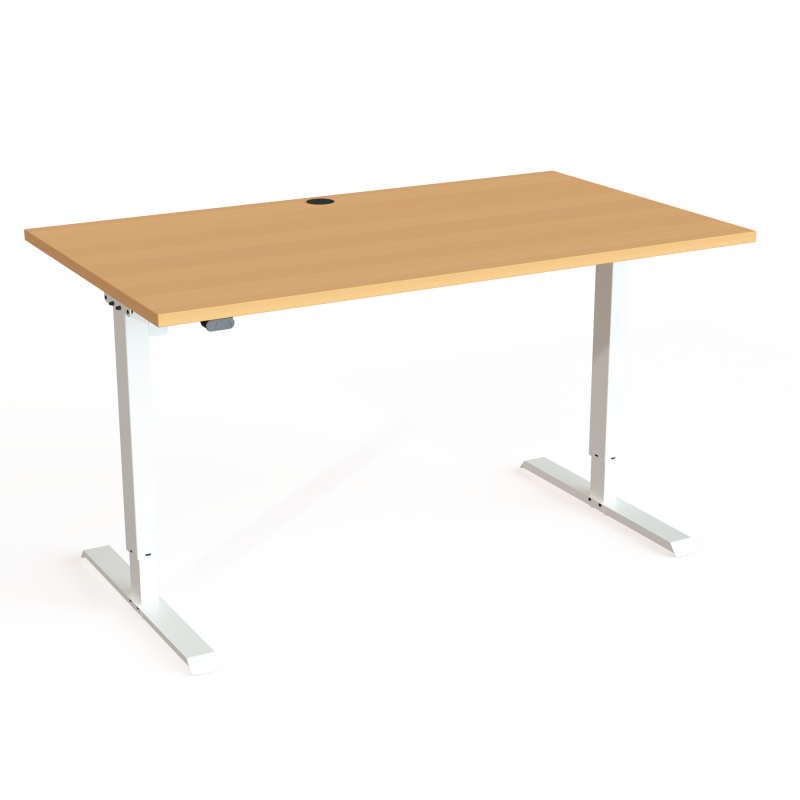 ConSet 501-20 hæve-sænke bord 140x80cm bøg med hvidt stel
