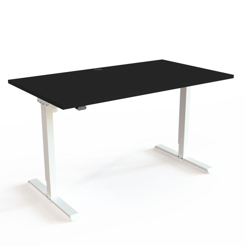 ConSet 501-20 h&aelig;ve-s&aelig;nke bord 140x80cm sort med hvidt stel