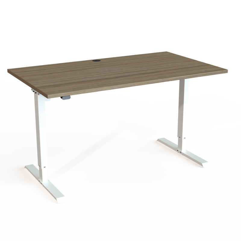 ConSet 501-20 hæve-sænke bord 140x80cm valnød med hvidt stel