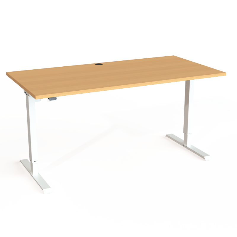 ConSet 501-20 hæve-sænke bord 160x80cm bøg med hvidt stel
