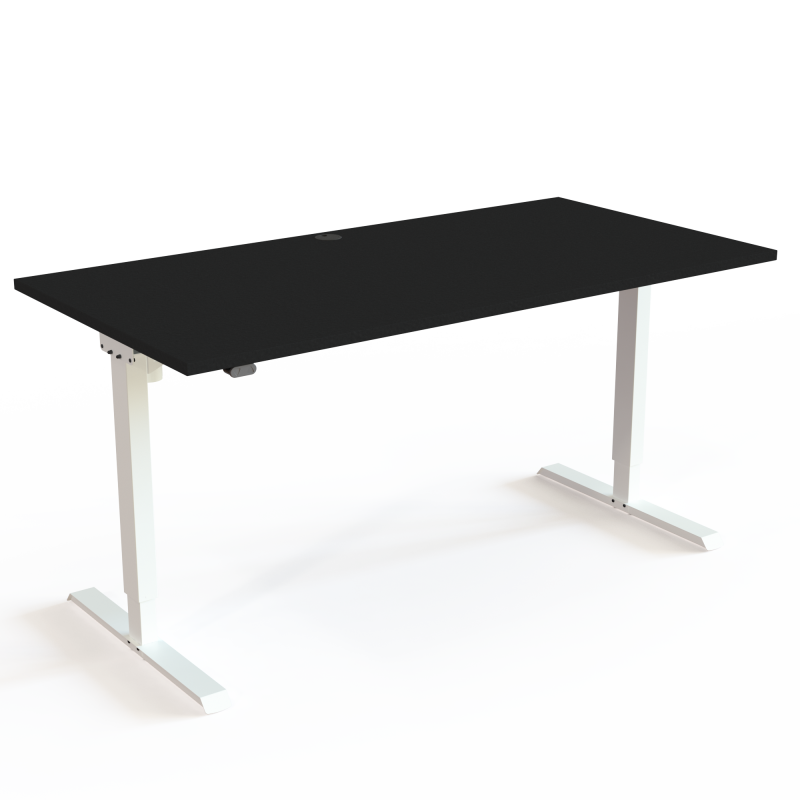 ConSet 501-20 hæve-sænke bord 160x80cm sort med hvidt stel
