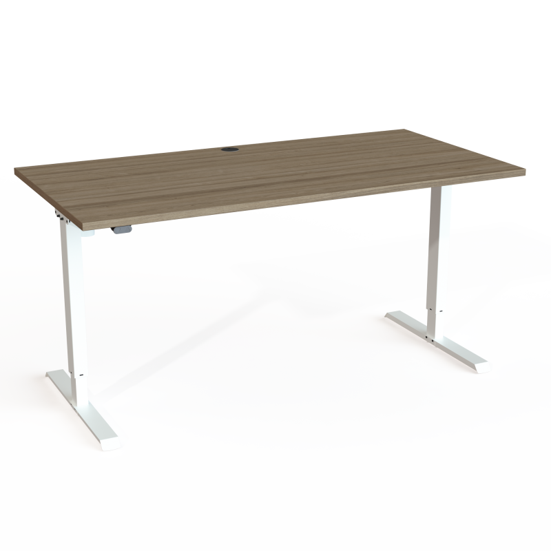 ConSet 501-20 hæve-sænke bord 160x80cm valnød med hvidt stel