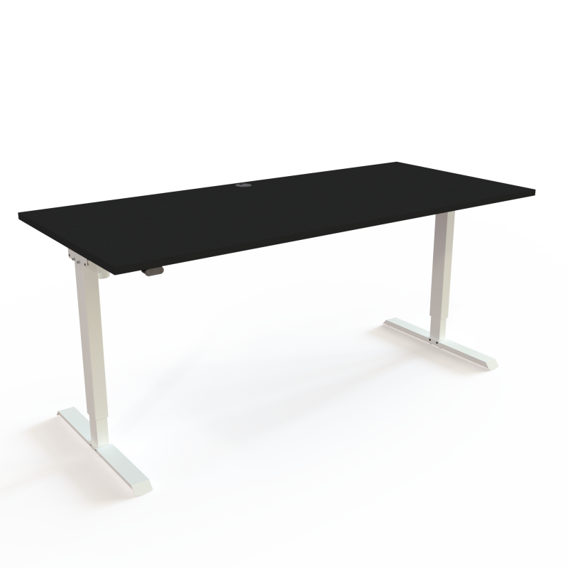 ConSet 501-20 h&aelig;ve-s&aelig;nke bord 180x80cm sort med hvidt stel