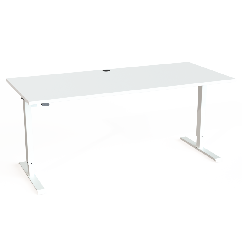 ConSet 501-20 hæve-sænke bord 180x80cm hvid med hvidt stel