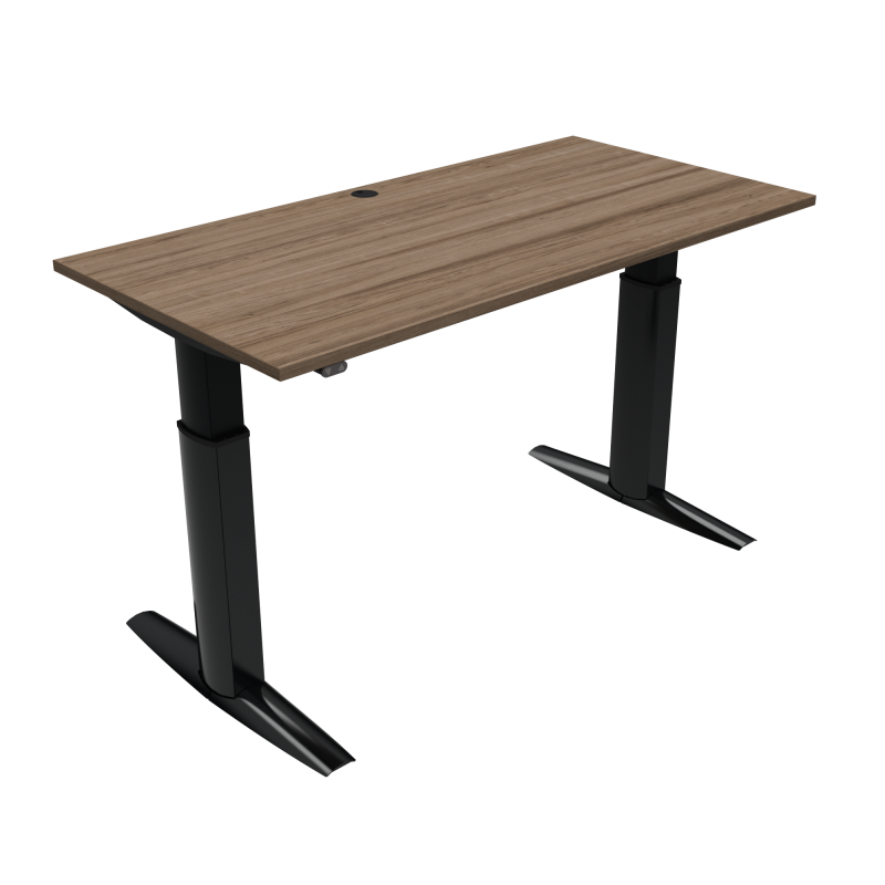 ConSet 501-23 hæve-sænke bord 160x80cm valnød med sort stel