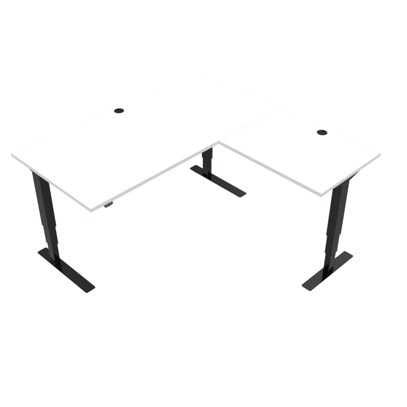 ConSet 501-37 hæve-sænke bord 160x160cm hvid med sort stel