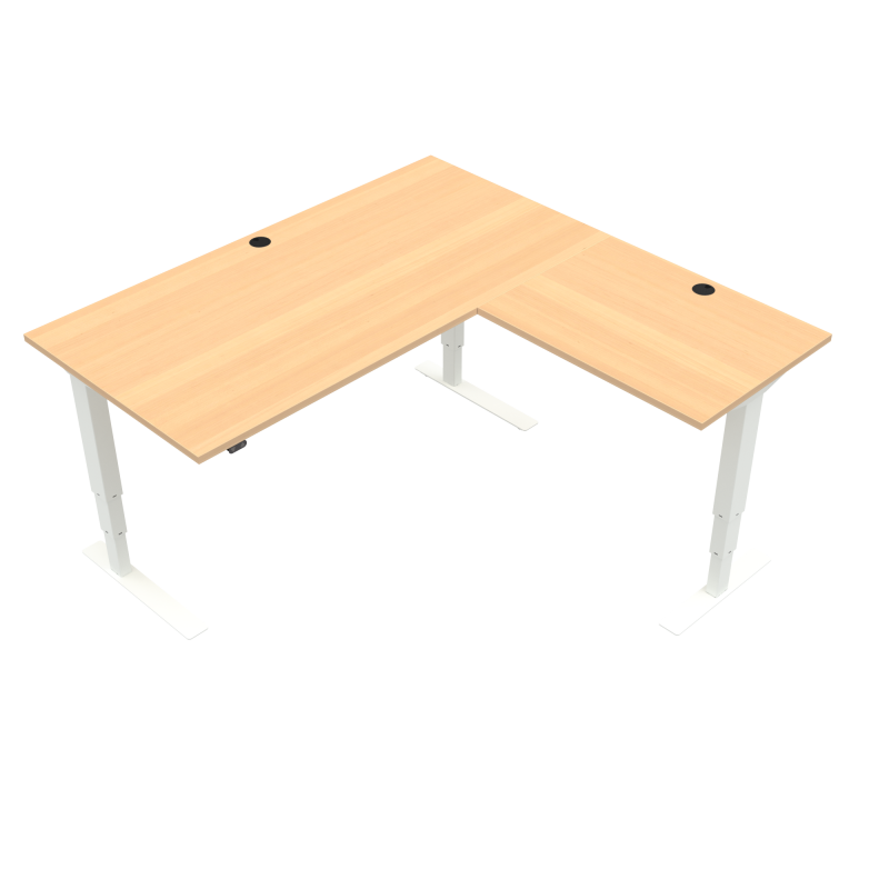 ConSet 501-37 hæve-sænke bord 160x160cm bøg med hvidt stel