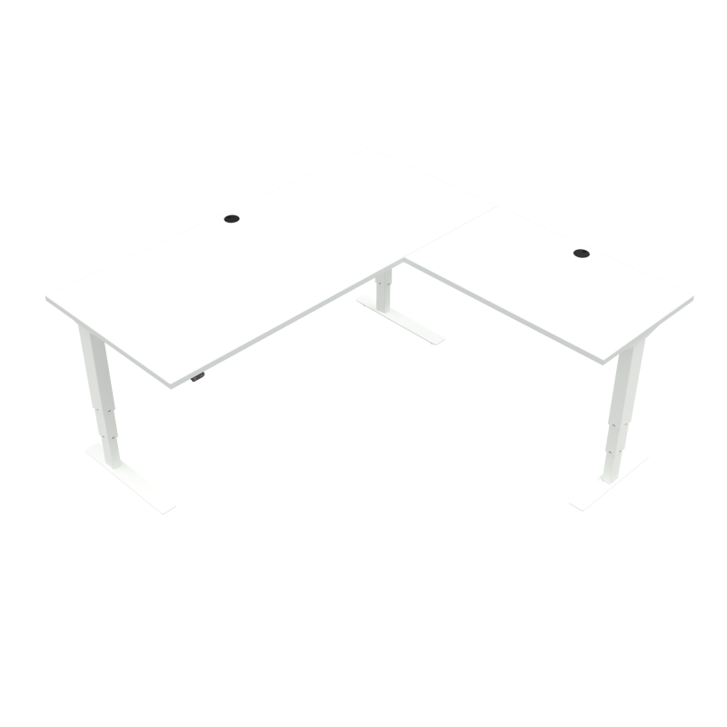 ConSet 501-37 hæve-sænke bord 180x180cm hvid med hvidt stel